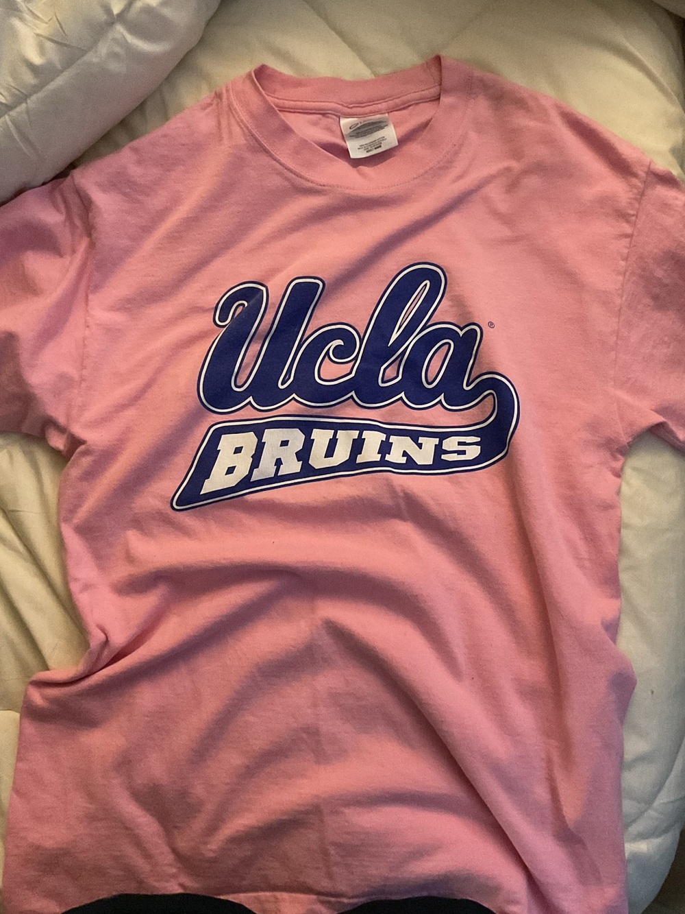Port and Company Pink UCLA Crewneck Tee